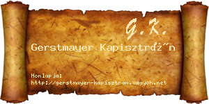 Gerstmayer Kapisztrán névjegykártya